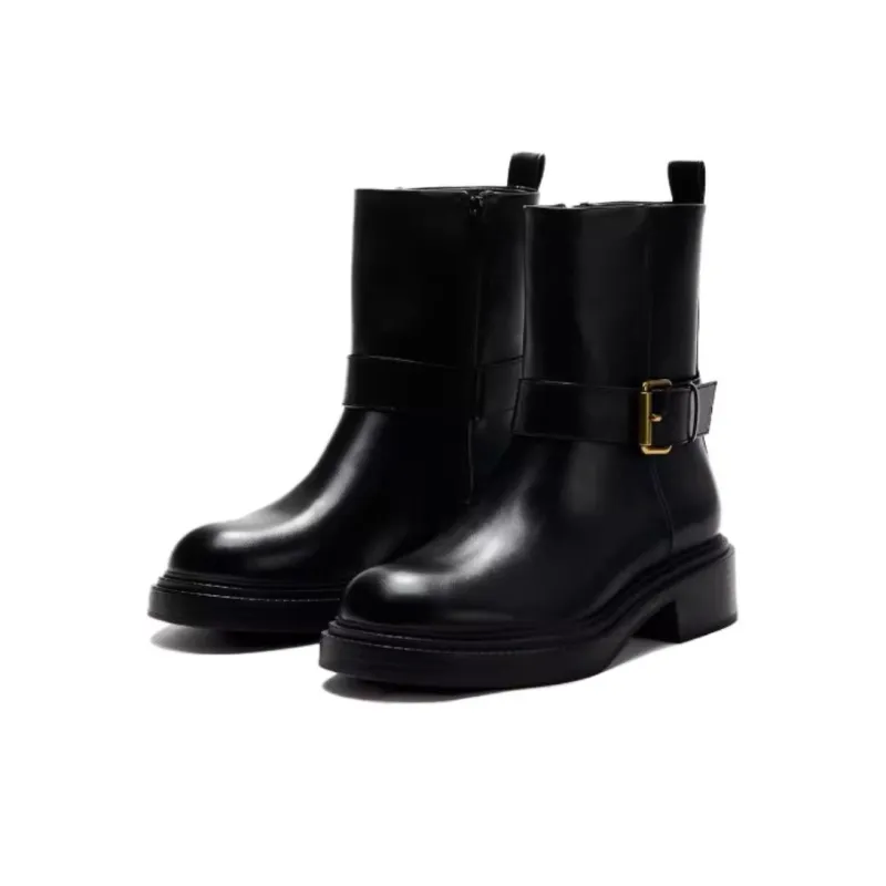 ZARA Ankle Boots 3.7cm Women's Black-2