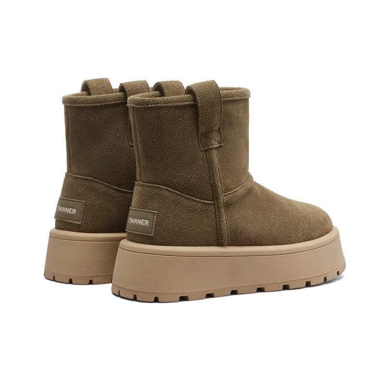 C°BANNER Short Snow Boots Women's Khaki Green-4