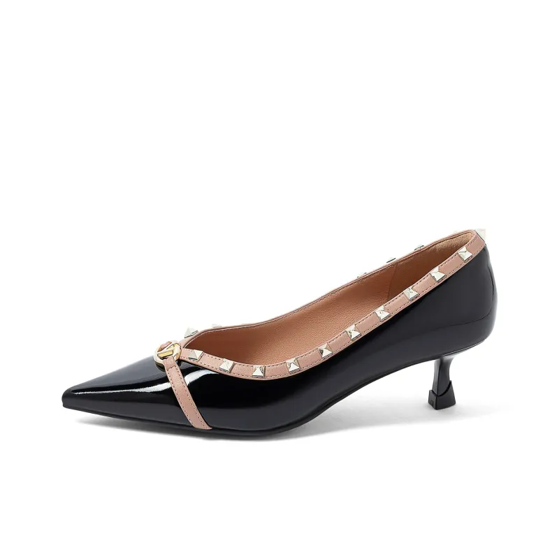 COMELY Flared Heel High Heels 4.5cm Women's-9