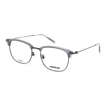MONTBLANC Plate Frame Titanium Alloy Irregular Shape Eyeglass Frames Men's Gray/Black