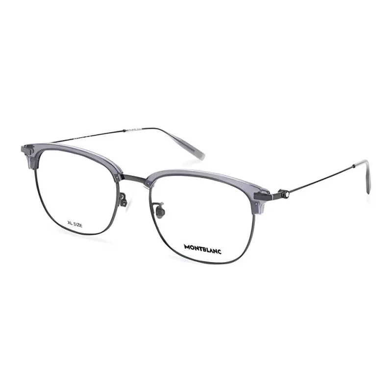 MONTBLANC Plate Frame Titanium Alloy Irregular Shape Eyeglass Frames Men's Gray/Black-0