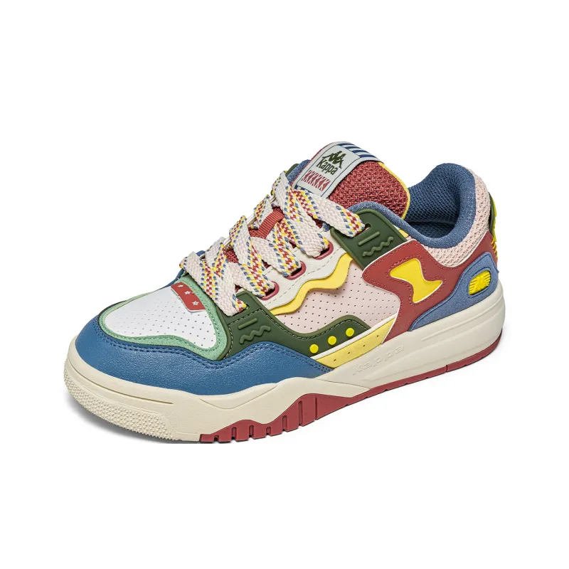 Kappa Anti Slip Wear Resistant Low Top Skateboard Shoes Unisex Milk Tea Pink Gemstone Red Floating Blue-2
