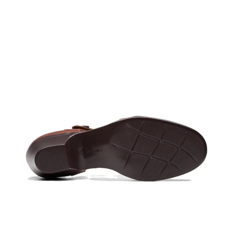 Clarks Block Heel High Heels 5.5cm Women's Brown-5