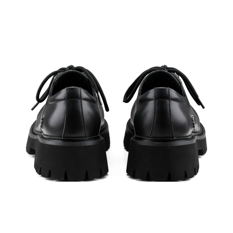 HANQIAORIJI Future Series Wear Resistant Height Increasing Low Top Casual Shoes Unisex Black-6