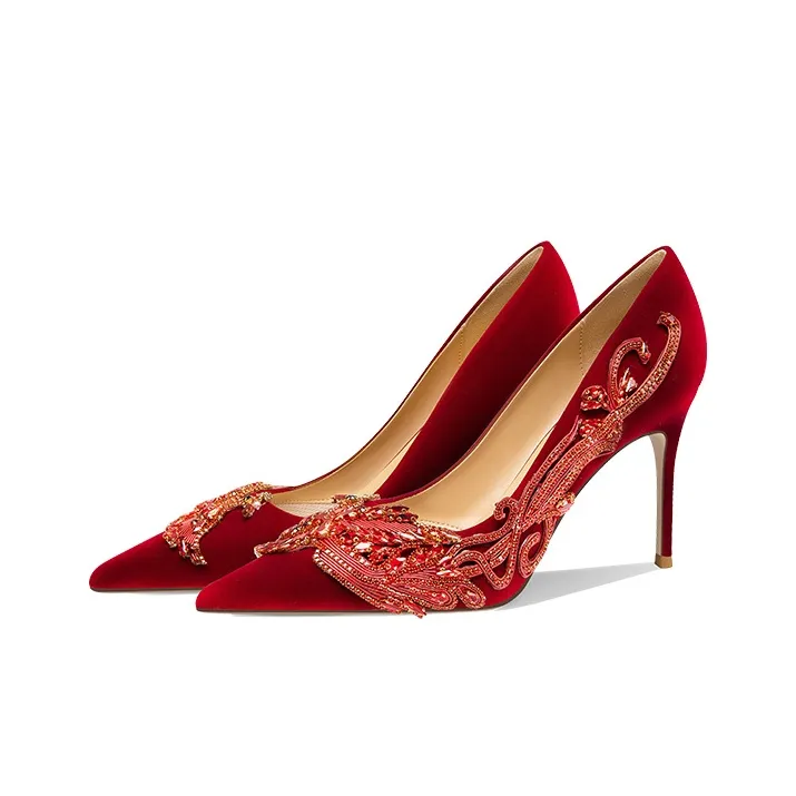 Holy Rose High Heels Women's Burgundy-1