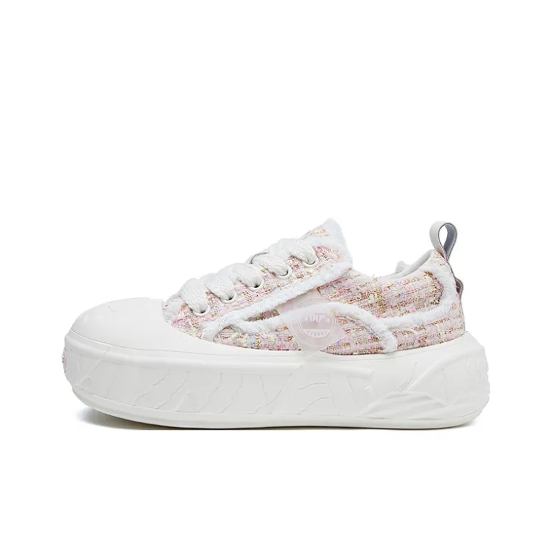 MOREMORENOISE Canvas Shoes Women's Low Top White-1