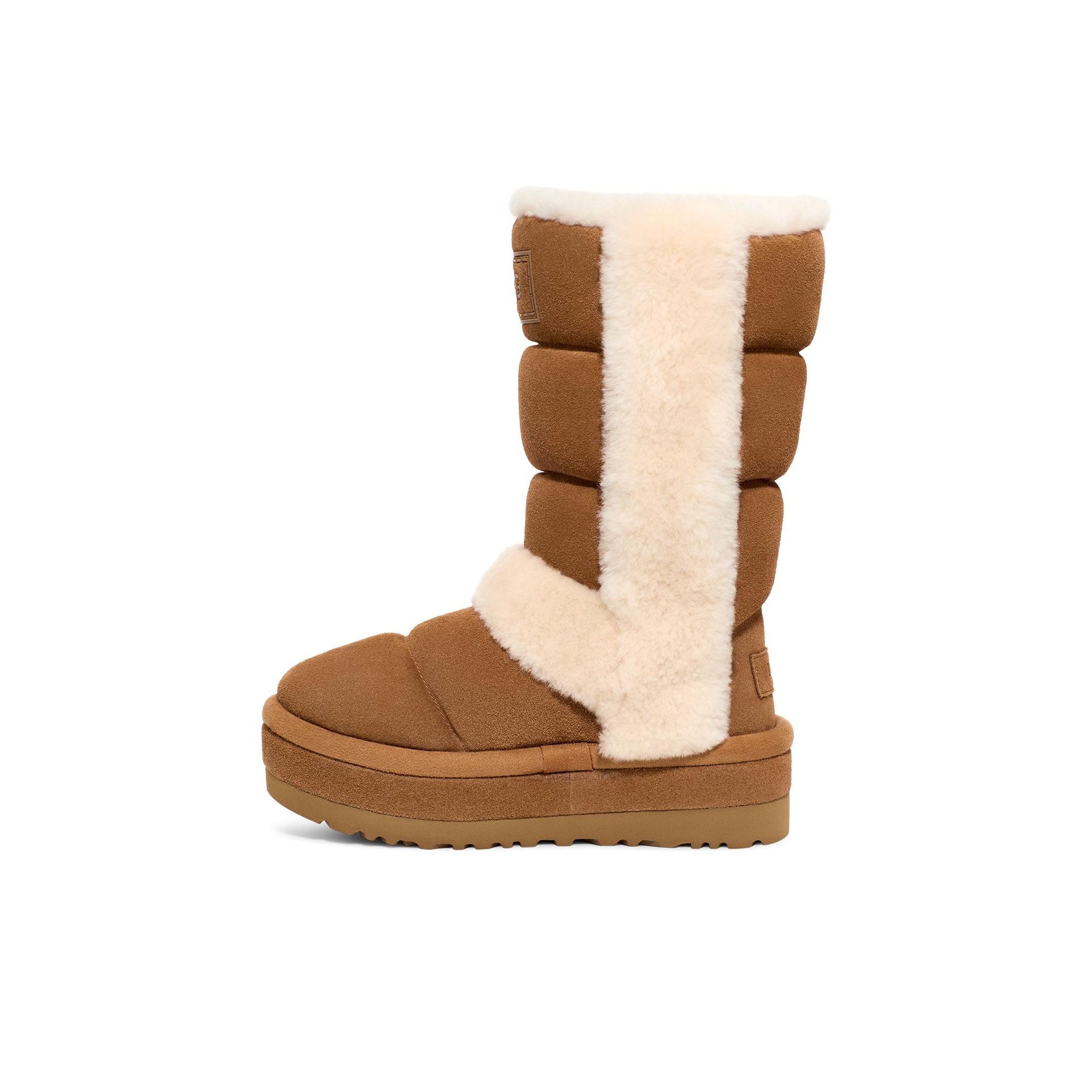 UGG Brown Shearling Fold Down Cuff Boots with Lug online Sole 8