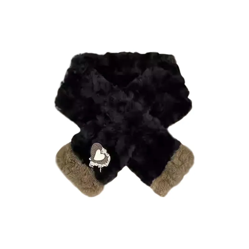 CARTELO Rabbit Fur Plush Yarn Scarf Unisex Gift Box Set-6