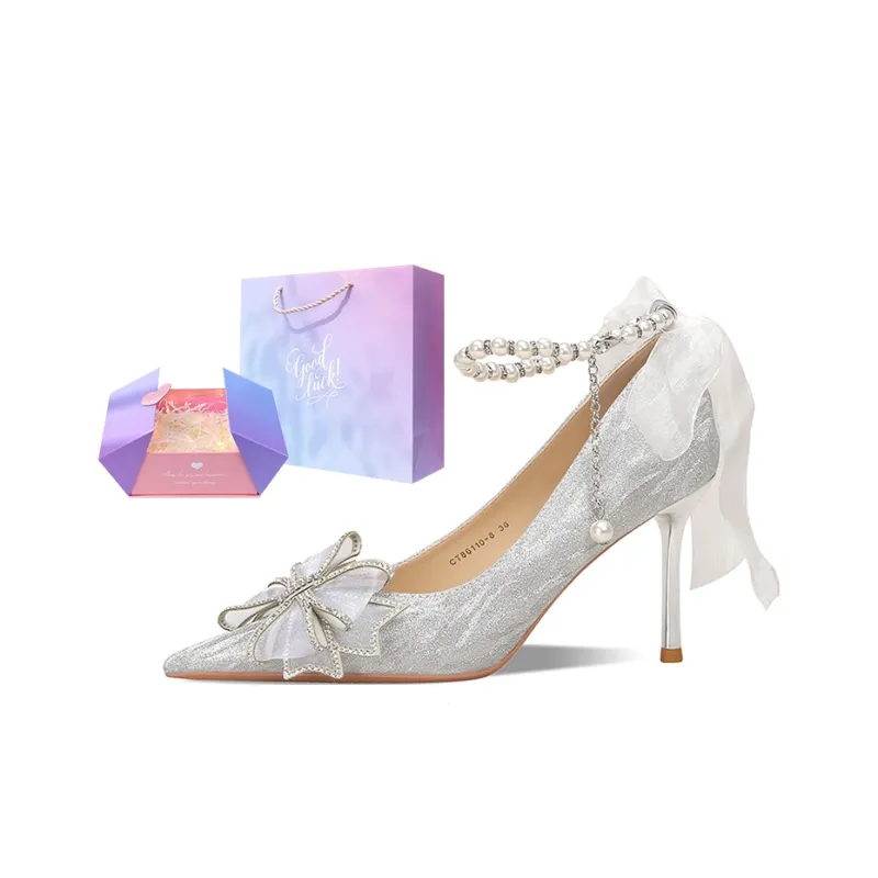 Ainer-cat Confessions Collection LOVE Sweet Romance High Heels 8cm Women's Silver-6