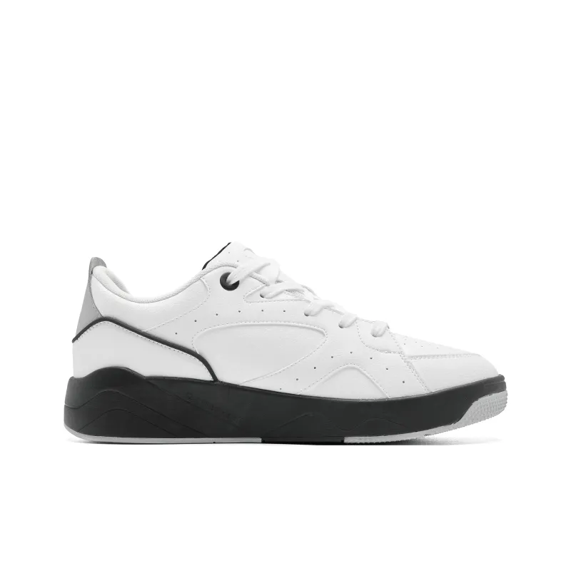 QIAODAN Anti Slip Wear Resistant Low Top Skateboard Shoes Men's White Black-1