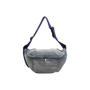 Yalu Denim Shoulder Bag Regular Women's Light Blue/Dark Tea