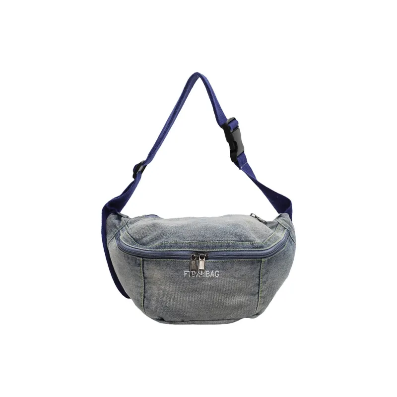 Yalu Denim Shoulder Bag Regular Women's Light Blue/Dark Brown-0