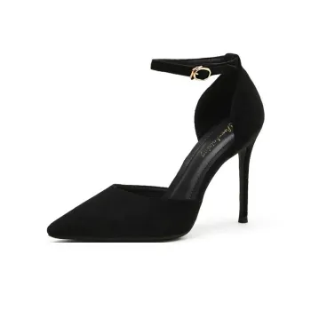 HKCP Slim Heel High Heels 8cm Women's Black
