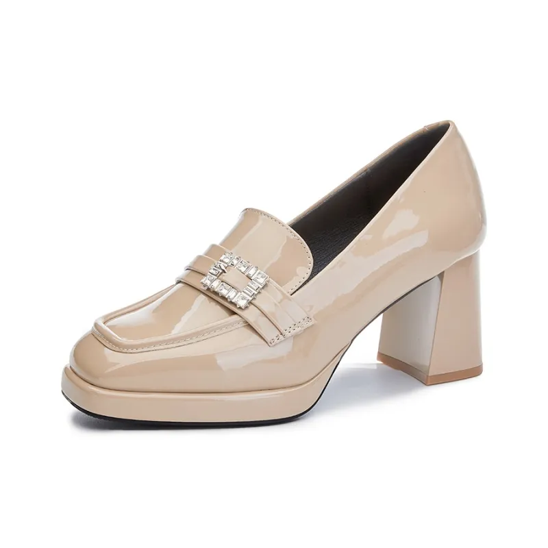POOQ Chunky Heel High Heels 9CM Women's-5