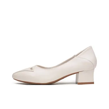 AOKANG Chunky Heel High Heels Women's Beige