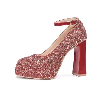 Zubumei Chunky Heel High Heels 11CM Women's