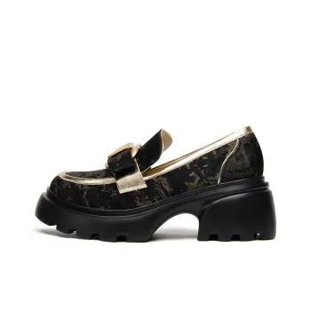 Lily Wei Chunky Heel Loafers Women's Black