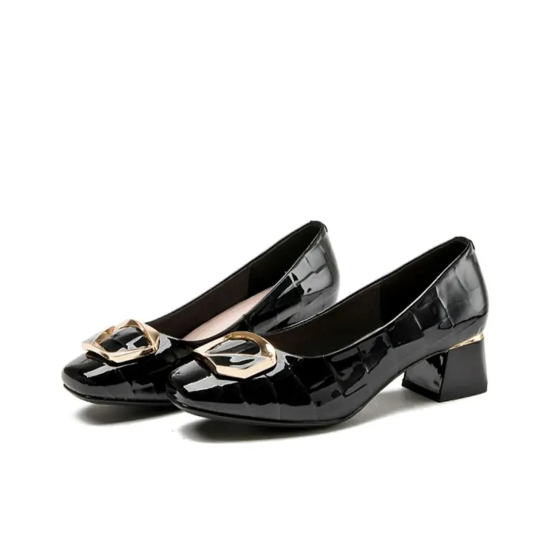 Rich Birds Chunky Heel High Heels 4.5cm Women's-4