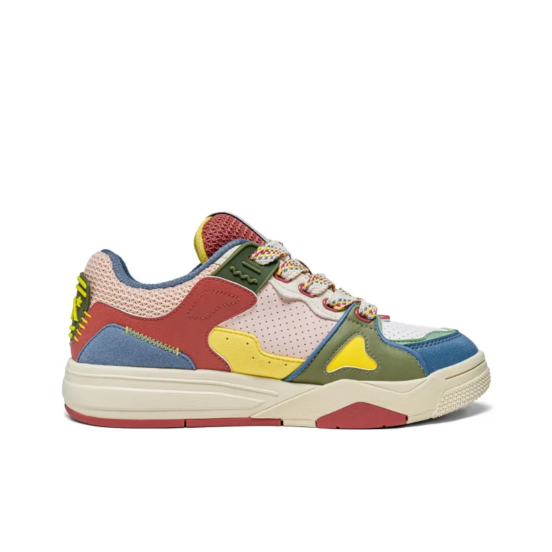 Kappa Anti Slip Wear Resistant Low Top Skateboard Shoes Unisex Milk Tea Pink Gemstone Red Floating Blue-1