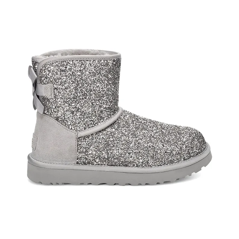 UGG CLASSIC MINI Warm And Wear-Resistant Short Snow Boots Women's Silver Gray-1