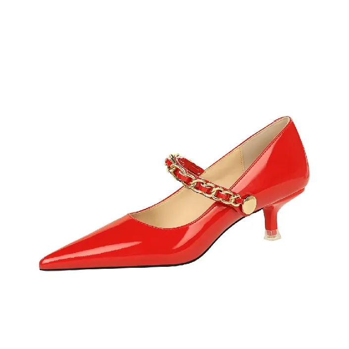 BIGTREE Slim Heel High Heels 4.5cm Women's-8