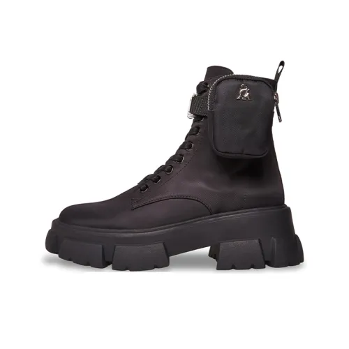 STEVE MADDEN Martin Boots Women's White/Black/Sand