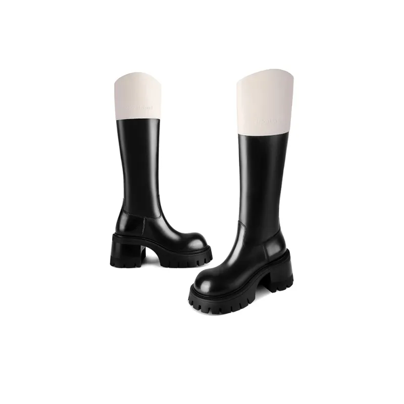 Hoov Knee-high Boots Women's Dark Clouds Covering Snow-2