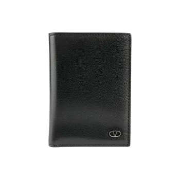 Valentino Leather Card Holder Men's Black
