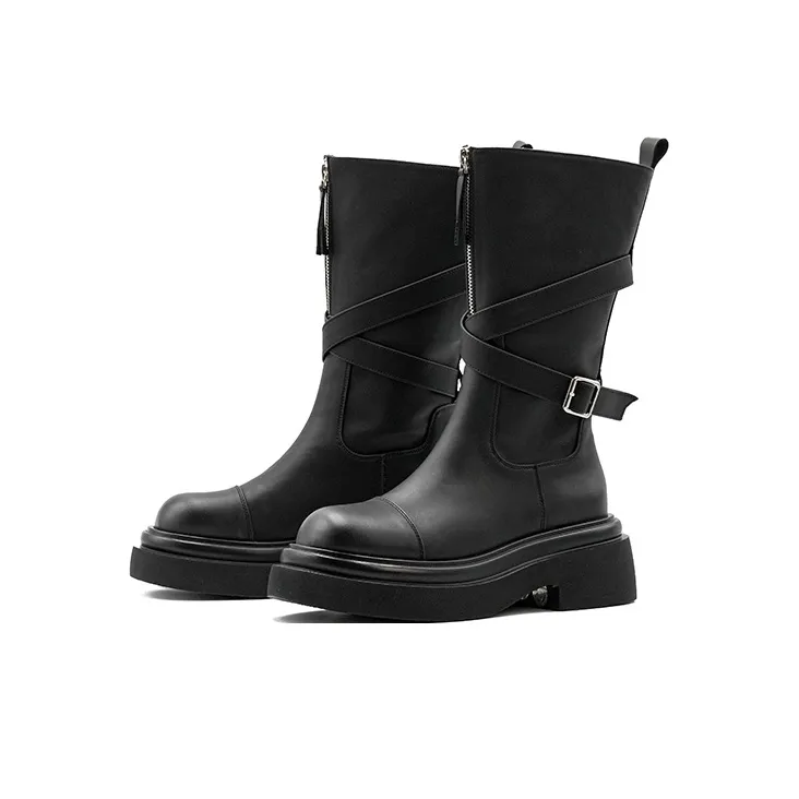 Little Sue Niche Design Lapel Double-Wear Hot Girl Biker Boots Ankle Boots Women's-1