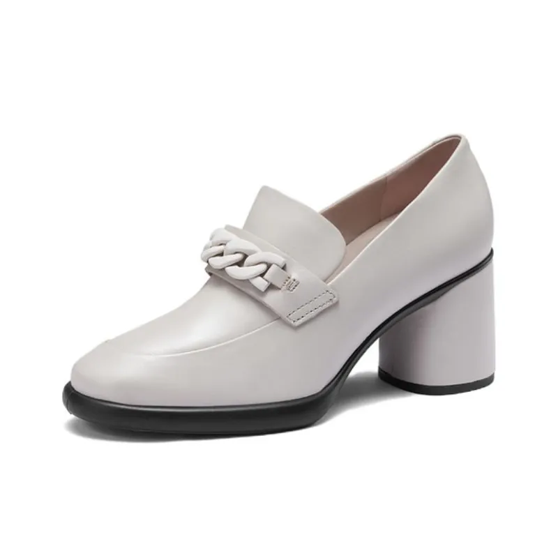 Ecco Block Heel High Heels 6.5cm Women's Lime Gray-1
