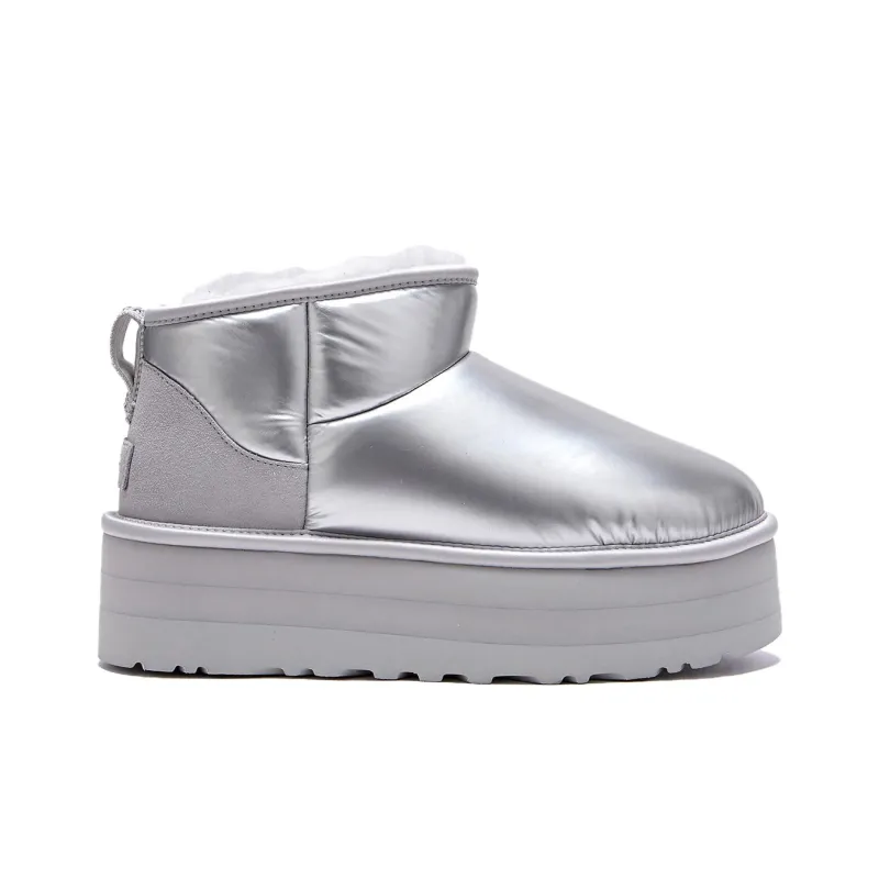 UGG Ultra Mini Platform Hi Shine Boot Silver Women's-1