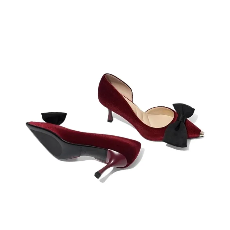 ZSAZSAZSU Slim Heel High Heels 7cm Women's Dark Maroon-4