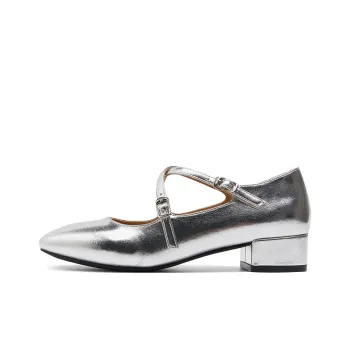 WESTLINK Block Heel High Heels 3cm Women's Silver