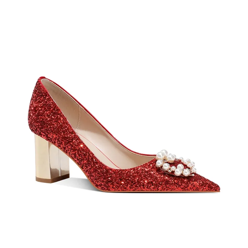 MEIAI Chunky Heel High Heels 6.5cm Women's-13