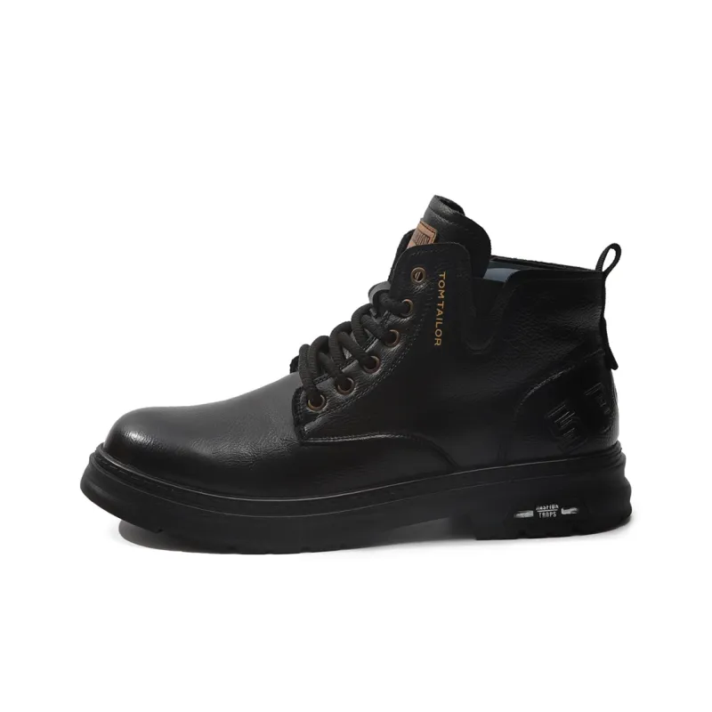 TOM TAILOR Cool Black Urban Techwear Fashion Boots Martin Boot Men's-0