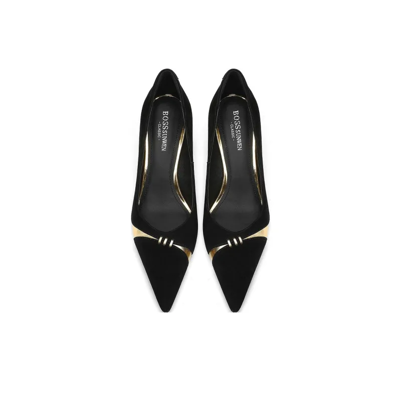 BOSSSUNWEN Slim Heel High Heels 6.5cm Women's Black-3