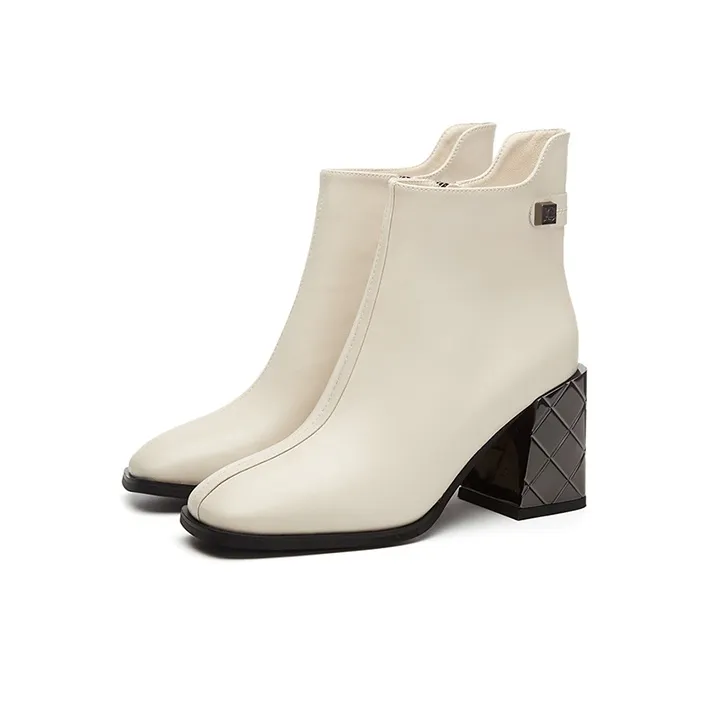 DAPHNE Ankle Boots Women's White/Black-2