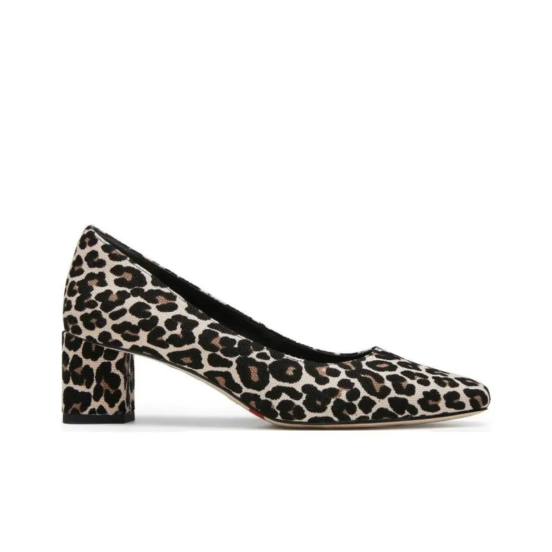 Staccato Chunky Heel High Heels Women's Leopard Print Beige Black-1