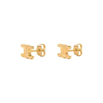 CELINE Triomphe Studs In Brass With Gold Finish