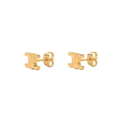 CELINE Triomphe Studs In Brass With Gold Finish