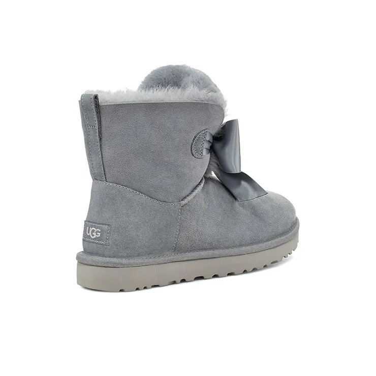 UGG Gita Bow Mini Fleece Lined Blue Gray Women's-2