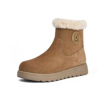 AOKANG Short Snow Boots Women's Camel