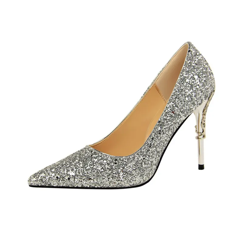 QITUMAUL Slim Heel High Heels 9.5cm Women's-22