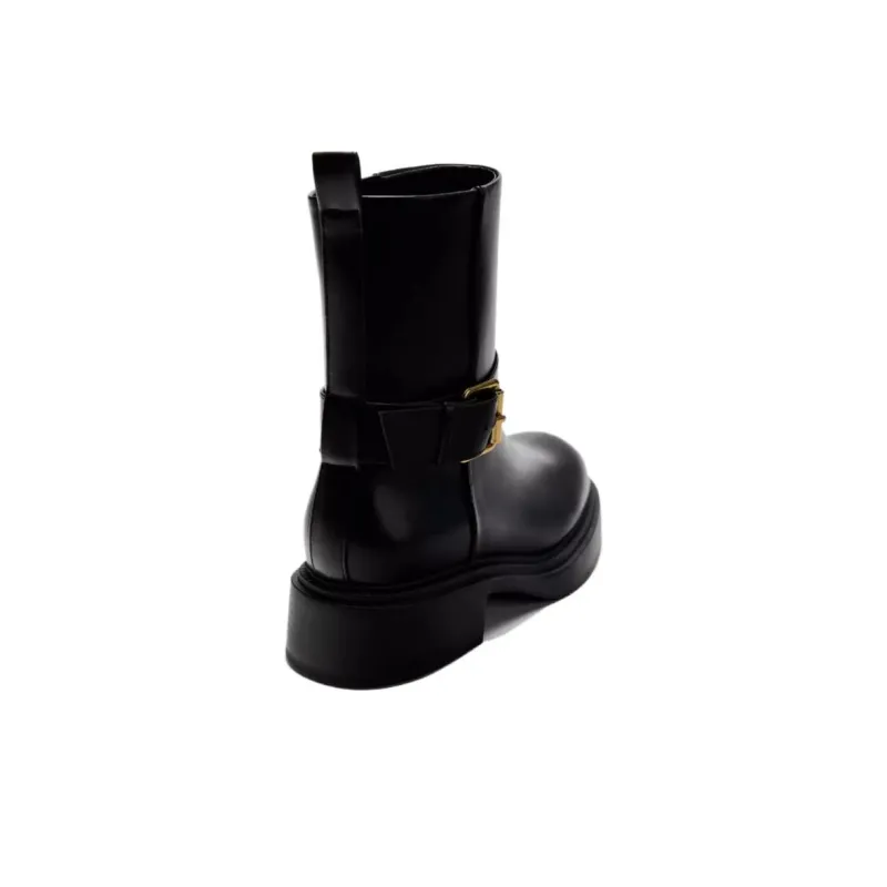 ZARA Ankle Boots 3.7cm Women's Black-4