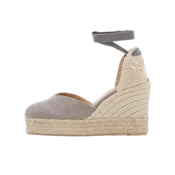 Castañer Chiara Wedge Heel High Heels 8cm Women's Gray Beige
