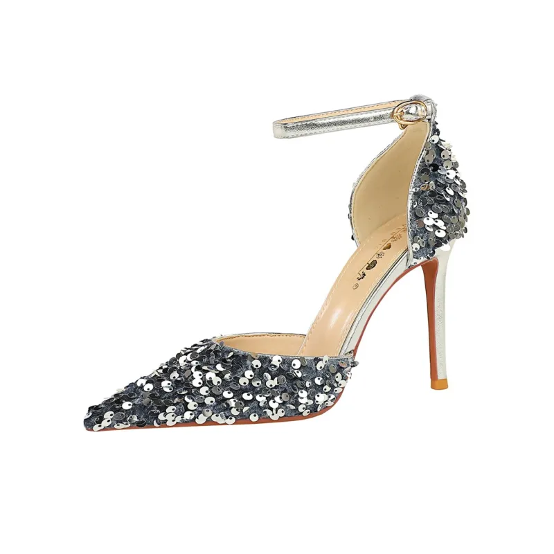QITUMAUL Slim Heel High Heels 10cm Women's-3