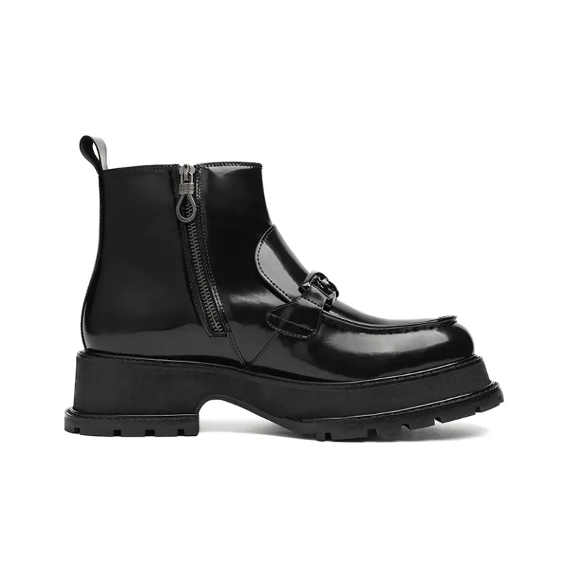 TUATARA T Roy Pearlescent Phantom Collection Platform Boots Men's Black-1