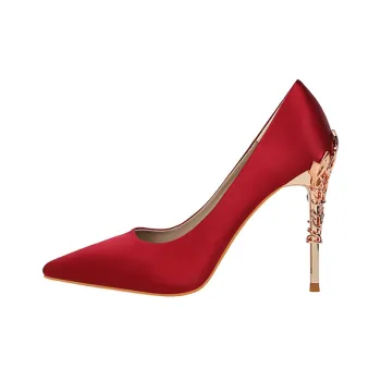 BIGTREE High Heels Women's Black/White/Silver/Gold/Red