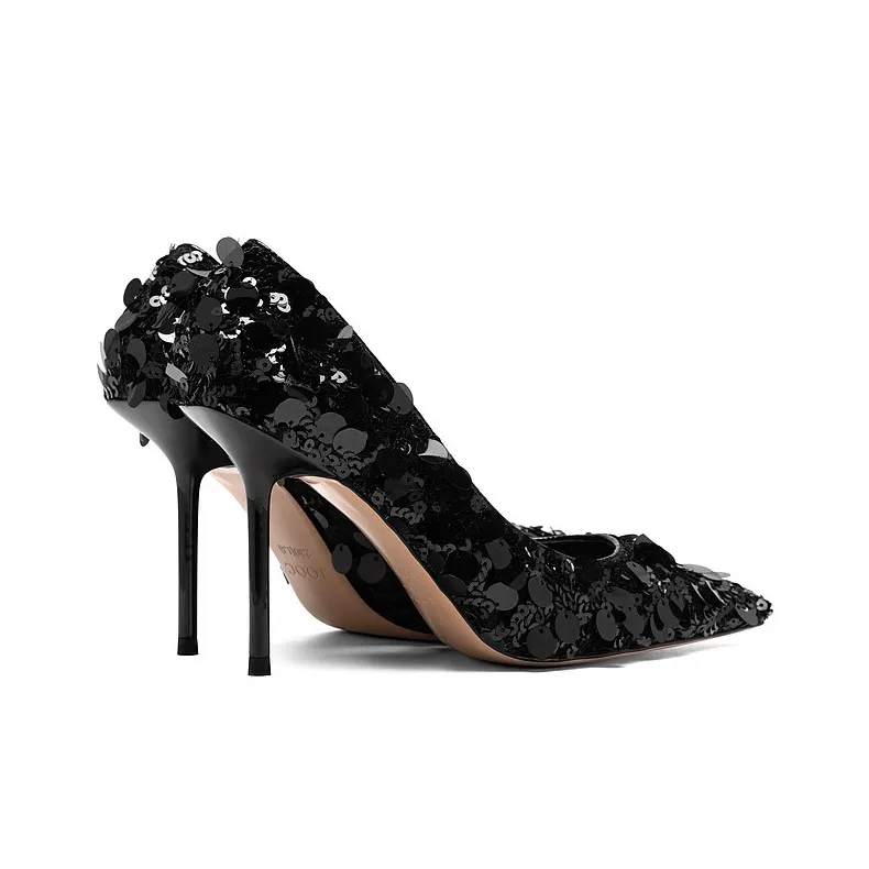JOOC Slim Heel High Heels 9CM Women's Black-2
