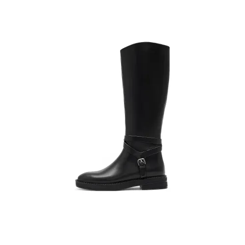 Staccato Knee high Hiking boots 4cm Women's Black
